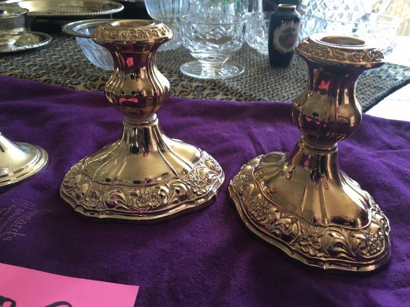 2 Sets of Silver plate Candle Holders