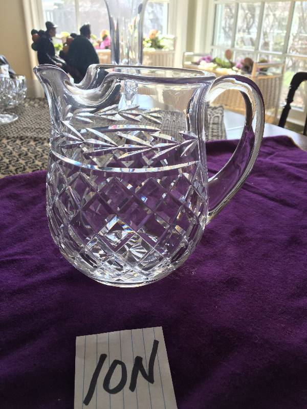 Waterford Crystal small pitcher.. 6 12 in h.. 5 in at belly