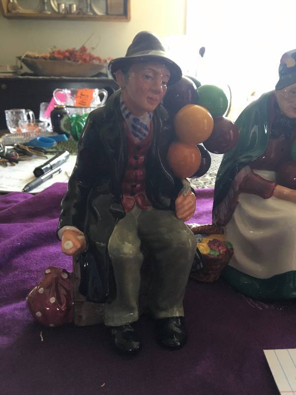2 Royal Doulton porcelain Clowns.. Balloon Man and The Old Balloon Seller