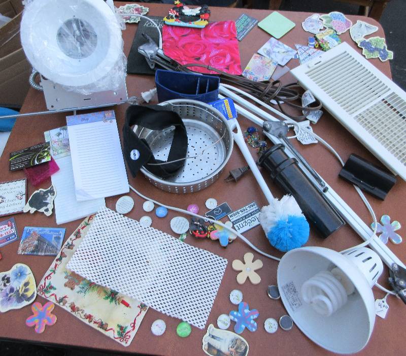 lot 699 image: MISC LOT - TONS of MAGNETS, CAN LIGHT, HEAT REGISTER, LIGHT, MOUSE PADS, ETC