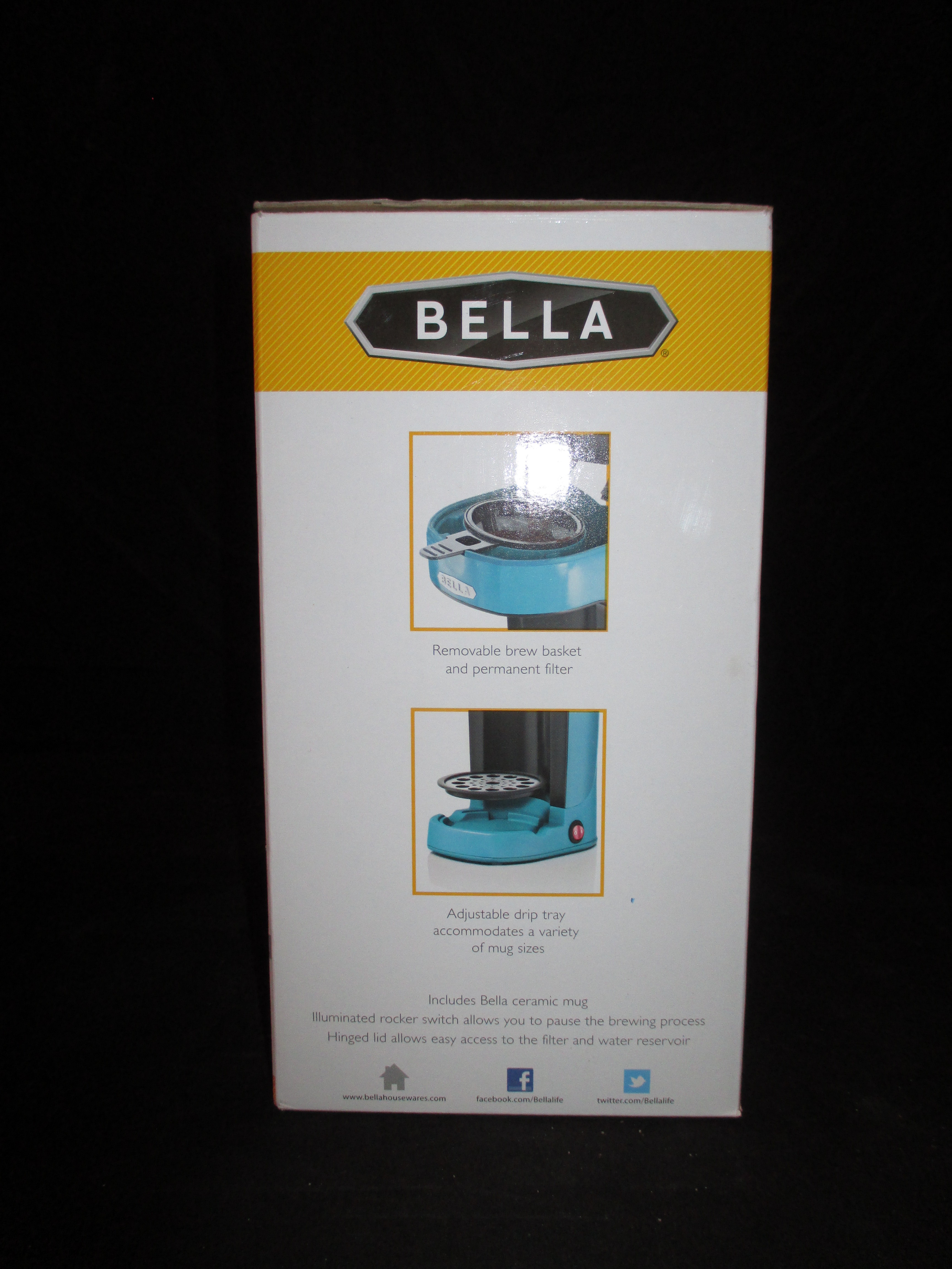 lot 89 image: Bella Single Cup Coffee Maker