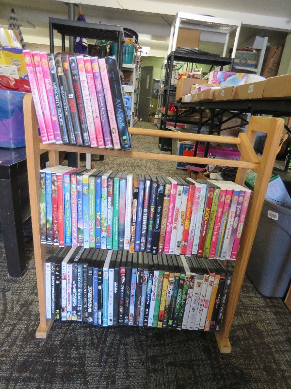 DVD shelf with movies