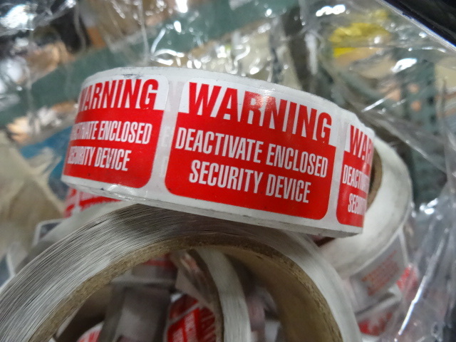 Security Device Warning Stickers