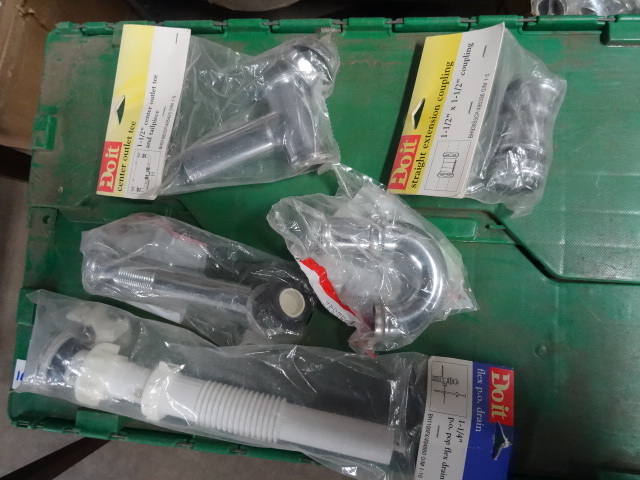 Box Full of Misc Plumbing Supplies
