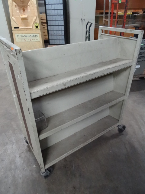 Double Sided Book Cart On Wheels