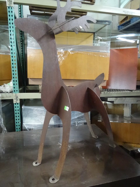 Metal Art Deer, Has Holes in Feet
