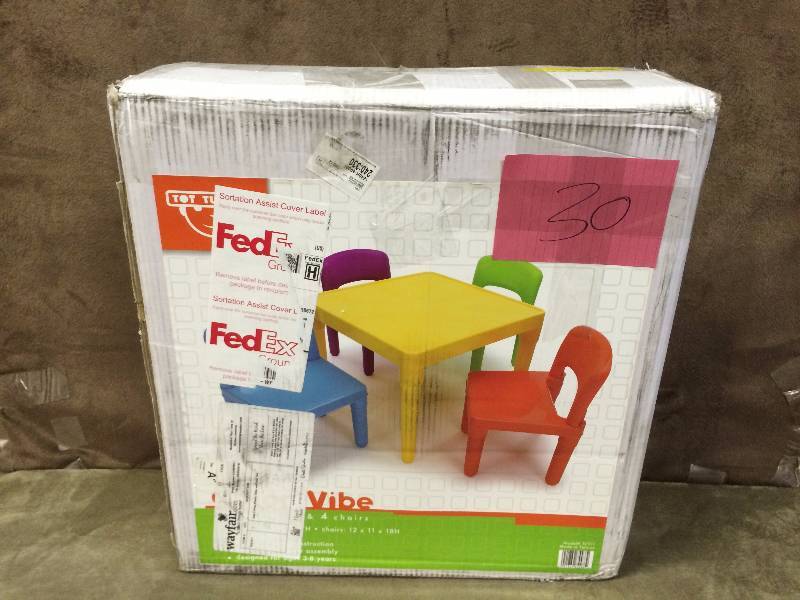 Kids 5 Piece Plastic Table and Chair Set