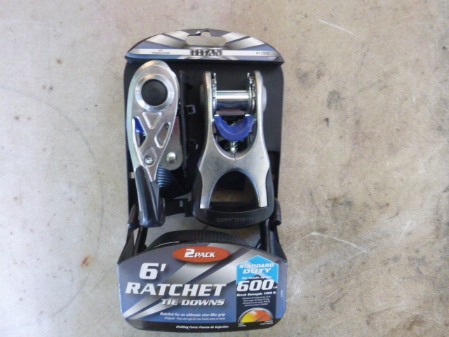 2 Pack of Highland Titan Ratchet Tie Downs with J Hooks