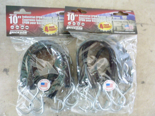 2 Packs of 10 Industrial EPDM Rubber Tarp Straps