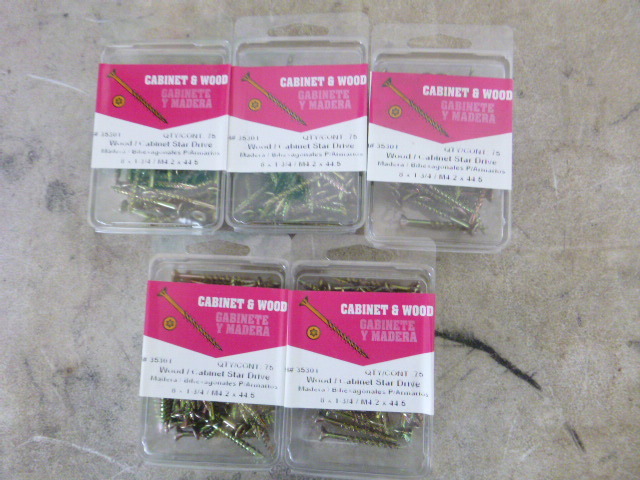 5 Packs of Cabinet and Wood Screws