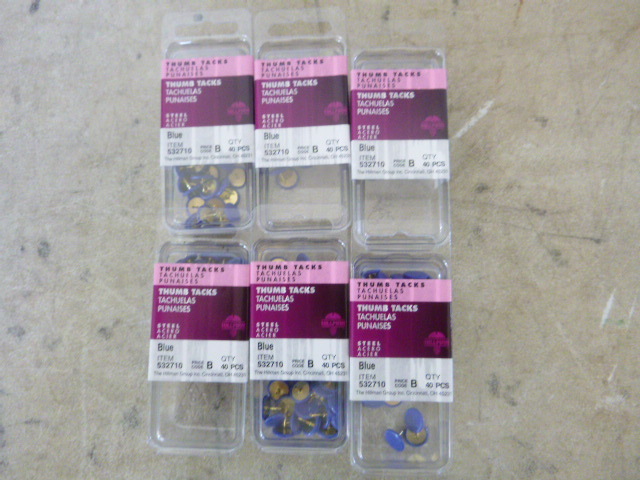6 Packs of Blue Thumb Tacks