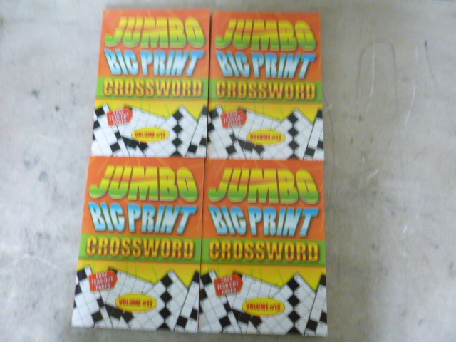 4 Jumbo Big Print Crossword Puzzle Books