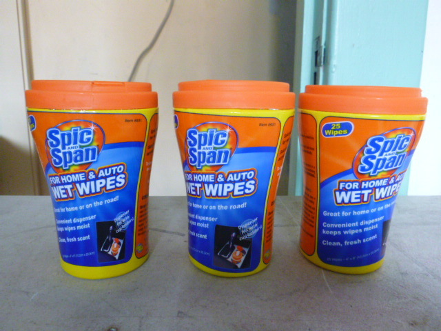 3 Containers of Spic and Span Wet Wipes