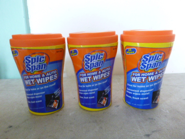 3 Containers of Spic and Span Wet Wipes