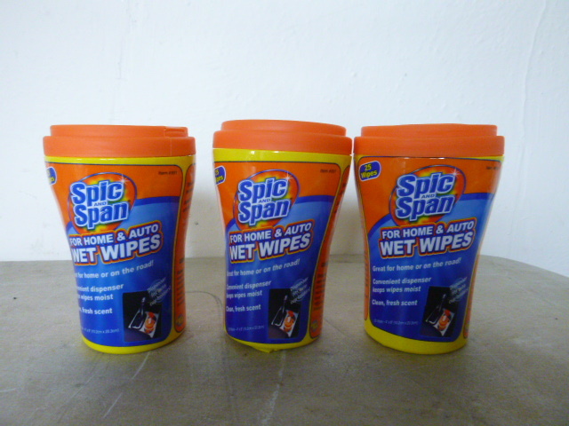 3 Containers of Spic and Span Wet Wipes