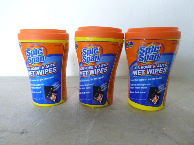 3 Containers of Spic and Span Wet Wipes