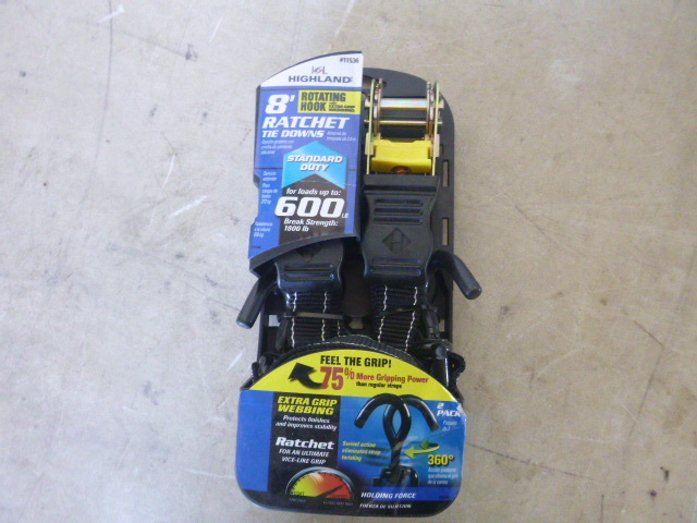 Highland Ratchet Tie Downs with Swivel J Hooks