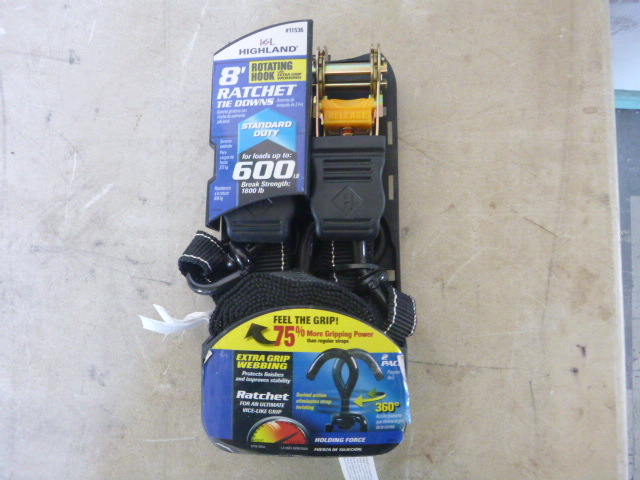 Highland Ratchet Tie Downs with Swivel J Hooks