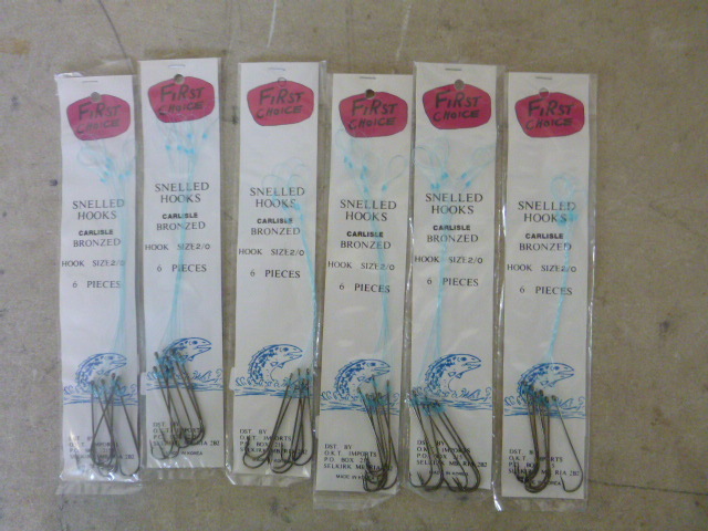 6 Packs of First Choice Snelled Hooks