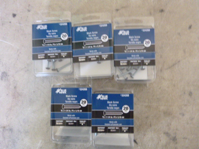 5 Packs of Blue Hawk Black Head Screws