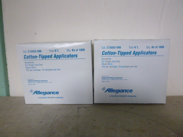 2 Boxes of Allegiance Cotton Tipped Applicators