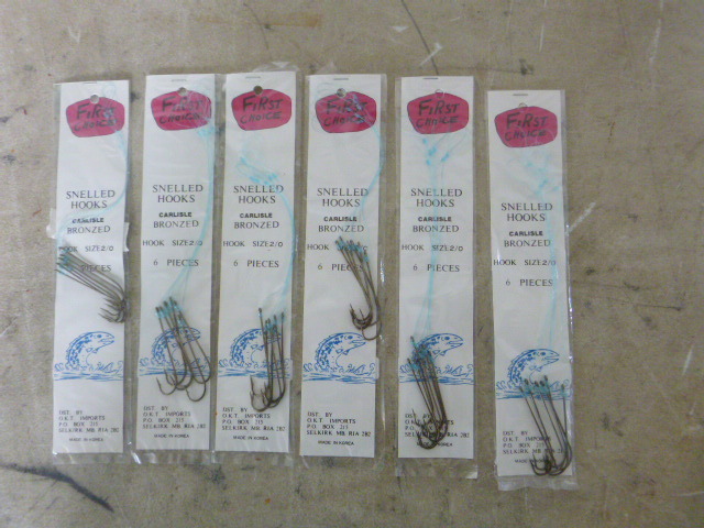 6 Packs of First Choice Snelled Hooks