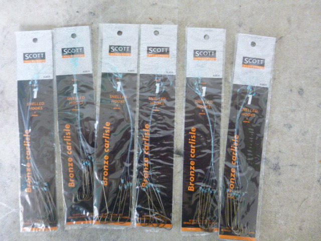 6 Packs of Scott Snelled Hooks