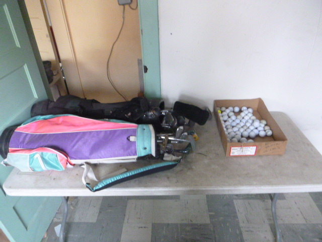 2 Golf Bags with Miscellaneous Clubs