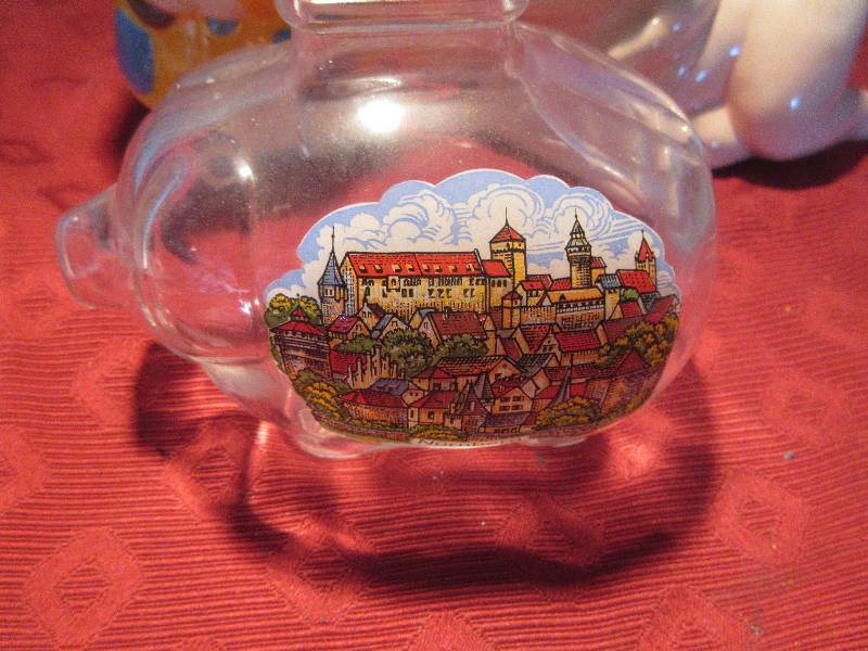 3 COLLECTIBLE GLASS PIGGY BANKS