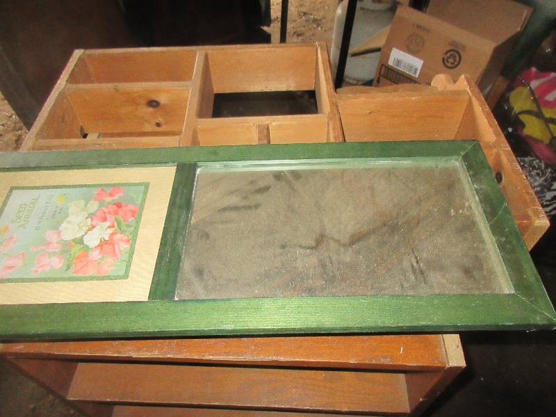 wood shelf and mirror