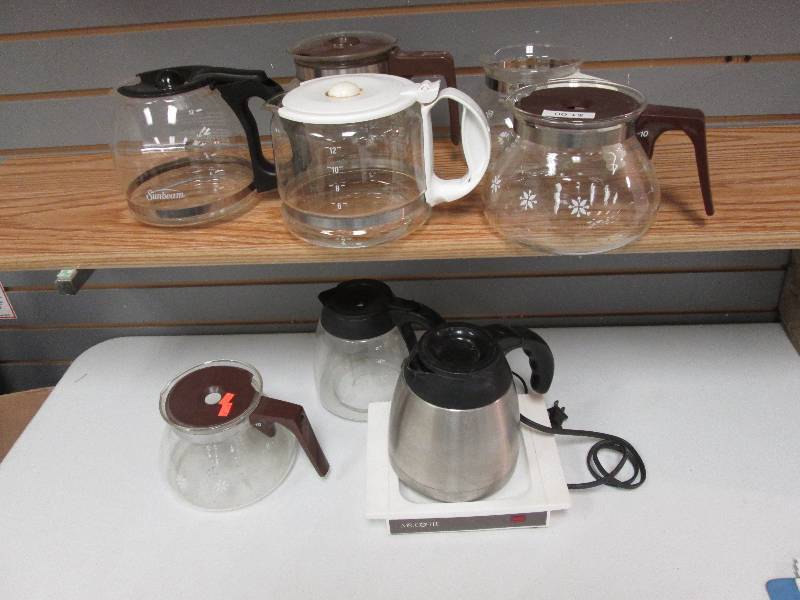 Lot of 7 assorted coffeemaker pots ...
