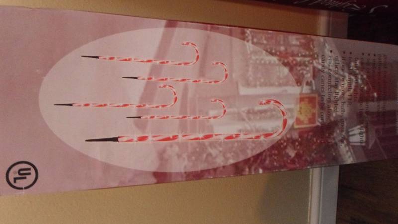 10 Lighted Candy Canes and 6 Lighted Candle Yard Lights
