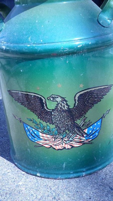 Hand Painted Milk Can with cover (1)