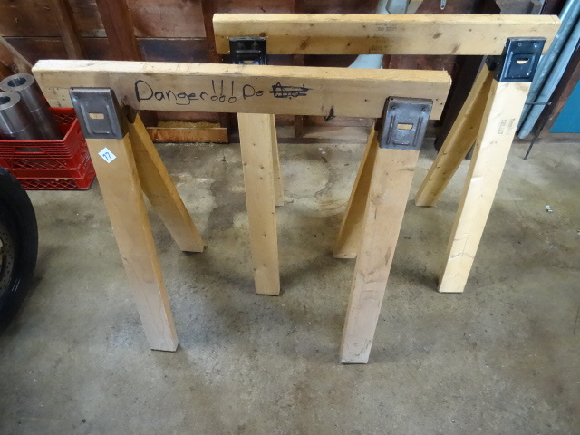 lot 77 image: 2 Wood Saw Horses