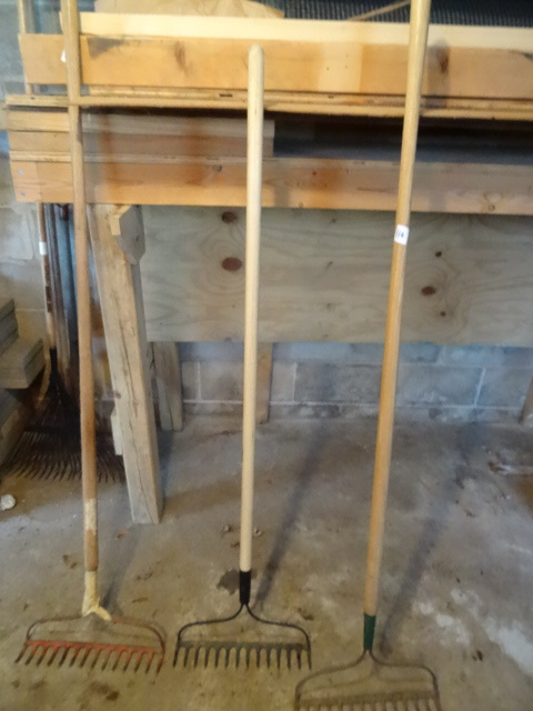 lot 110 image: 3 Garden Rakes