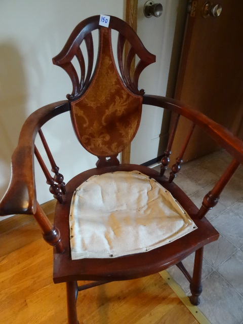 lot 150 image: Victorian upholsteredCherry Colored chair