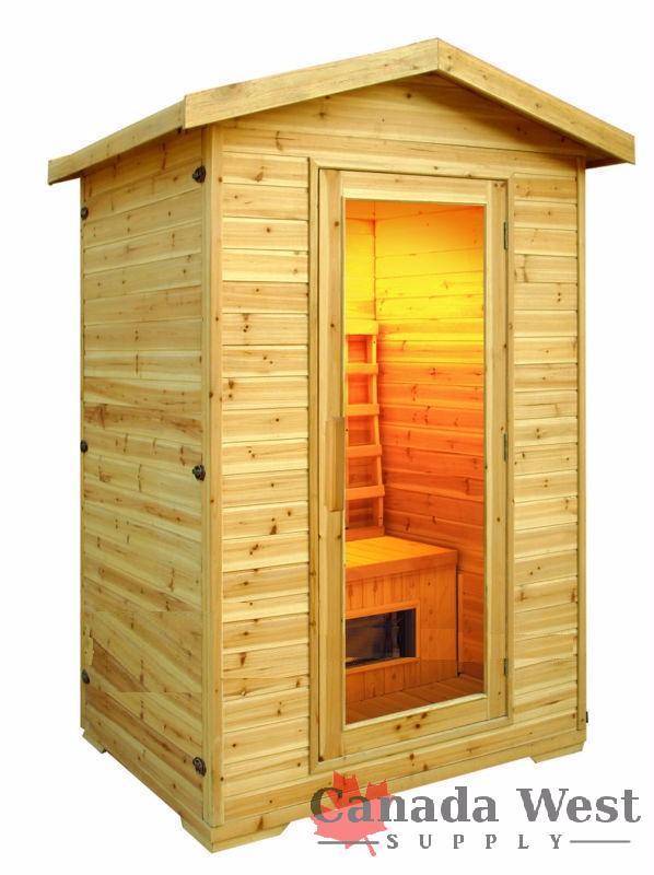 NEW 2 PERSON OUTDOOR SOLID HEMLOCK STEAM SHOWER