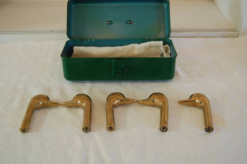 lot 43 image: Brass Duck Heads