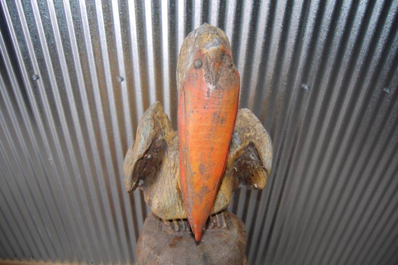 lot 302 image: Wood Carved Pelican