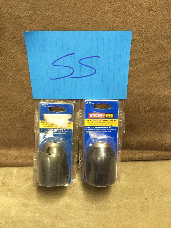 Lot of 2 Ryobi Double Sleeve Keyless Chucks