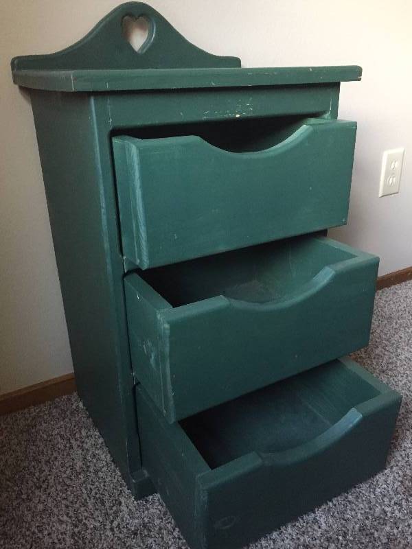 lot 4 image: Green Wood Cabinet