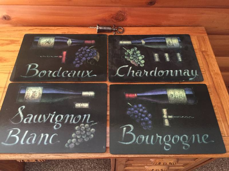 lot 45 image: Thick Wine Placemats with Corkscrew