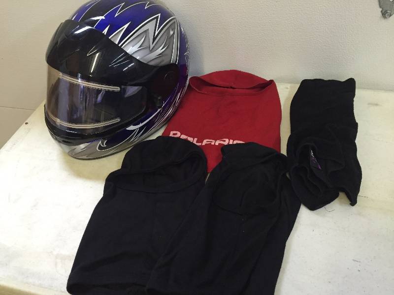 lot 166 image: Polaris Helmet and Face Mask Lot