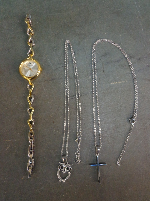 Ladies watch and 2 Necklaces