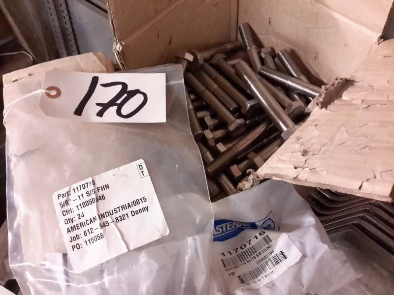 lot 170 image: Box of Stainless Steel Bolts.. See pictures for details