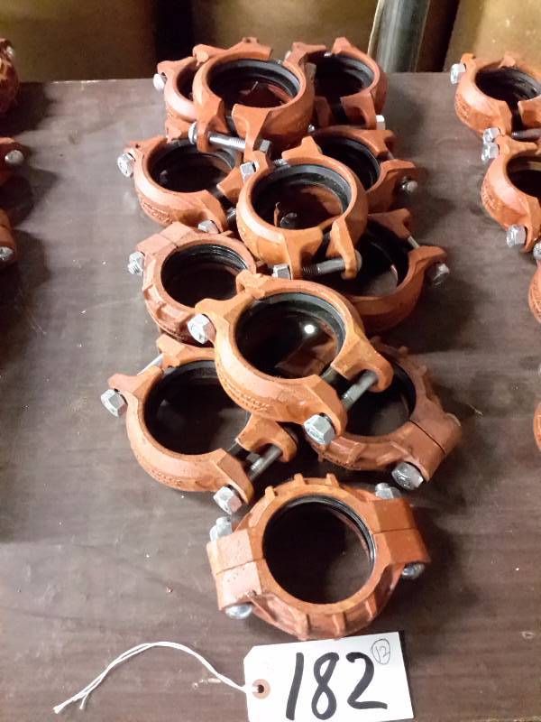 lot 182 image: 12, 3 in Victaulic Clamps