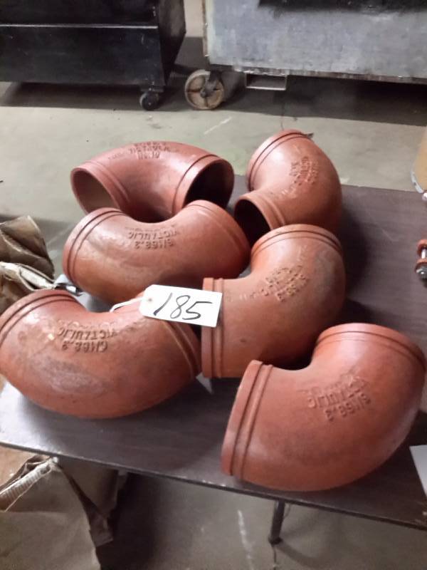 lot 185 image: 6, 6in 90 Degree, Victaulic Elbows