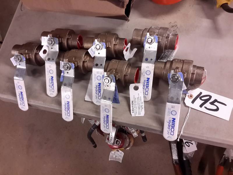 lot 195 image: 7, NIBCO brass valves.. See tag for description