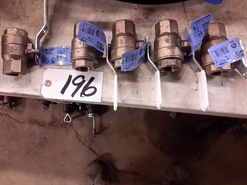 lot 196 image: 5, NIBCO brass valves.. See tage for description