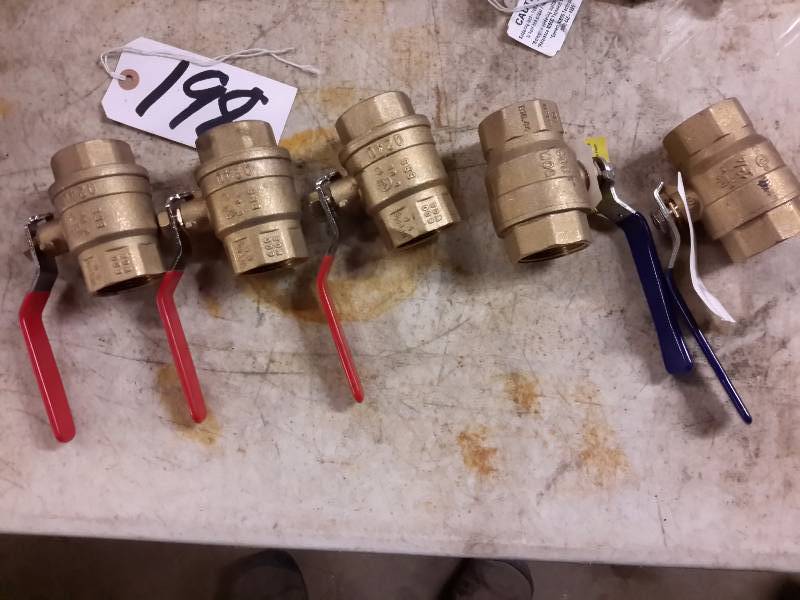 lot 198 image: Milwaukee and other Brass Valves.. See tag for description